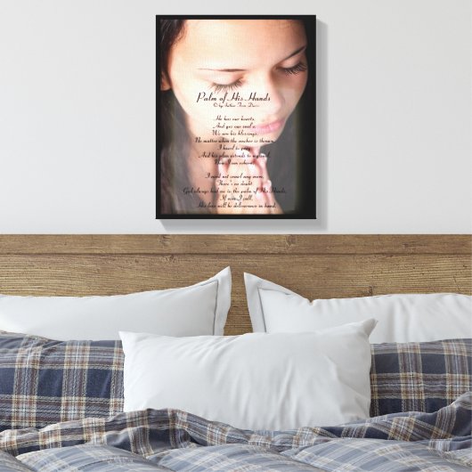 Handfläche POEM 4 LEINWAND CANVAS DRUCKEN (Insitu (Schlafzimmer))