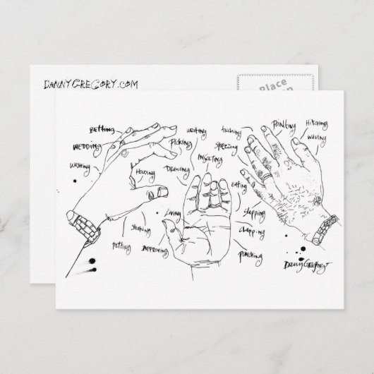 Handfunktionen Postkarten (Vorne/Hinten)