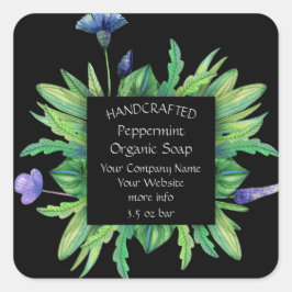 Handgearbeitete Blume Quadratischer Aufkleber