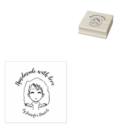 Handgearbeitete Handarbeit mit Liebe, die den Name Gummistempel (Stempel)