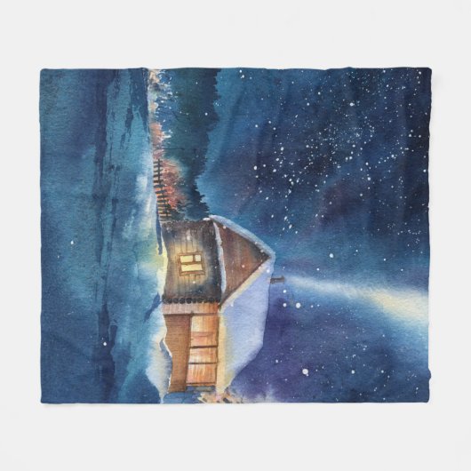 Handgearbeitete Winterlandschaft Fleecedecke (Vorderseite (Horizontal))