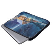 Handgearbeitete Winterlandschaft Laptopschutzhülle (Vorne Knopf)