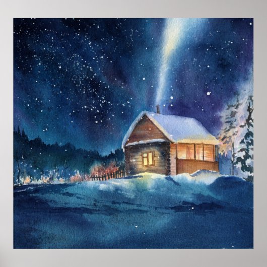 Handgearbeitete Winterlandschaft Poster (Vorne)