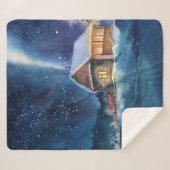 Handgearbeitete Winterlandschaft Sherpadecke (Vorderseite (Horizontal))