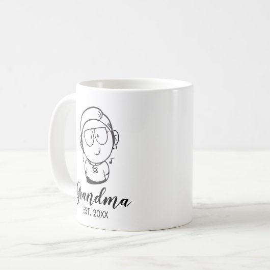 Handgeätztes Oma Kaffeetasse (Vorderseite Links)