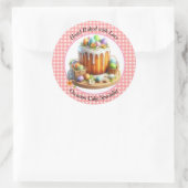 Handgebacken mit Liebe Osterkuchen Runder Aufkleber (Tasche)