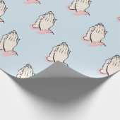Handgebet Blau und Rosa Geschenkwrap Geschenkpapier (Ecke)