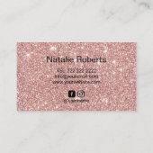 Handgebetteter Text Moderne Rose Gold Glitzer Visitenkarte (Rückseite)