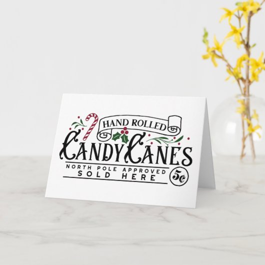 Handgedrehte Candy Canes Karte (Gelbe Blume)