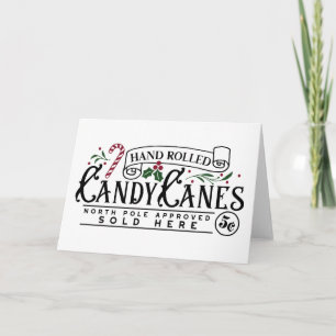 Handgedrehte Candy Canes Karte