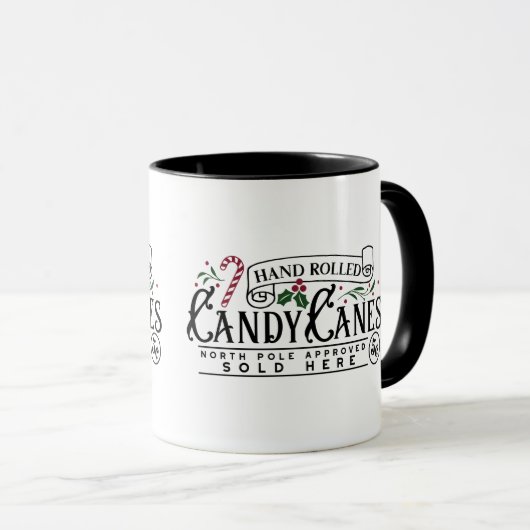 Handgedrehte Candy Canes Tasse (VorderseiteRechts)
