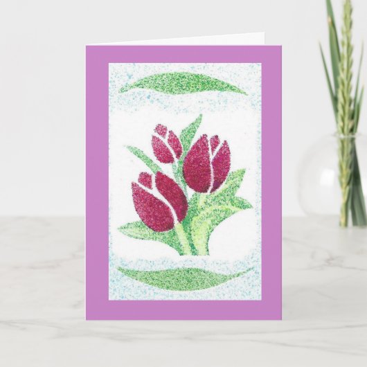 Handgedruckte Tuliken Geburtstagskarte Karte (Vorderseite)