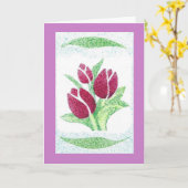 Handgedruckte Tuliken Geburtstagskarte Karte (Gelbe Blume)