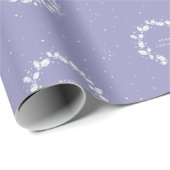 Handgedrucktes Periwinkle Weihnachtsfest Holly Wre Geschenkpapier (Rolleneckpunkt)