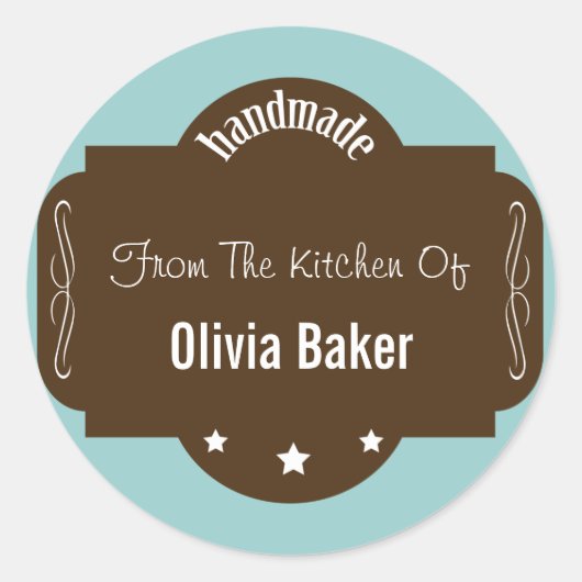 Handgefertigt aus der Küche von Runder Aufkleber (Vorderseite)