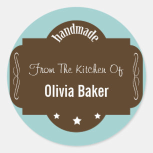 Handgefertigt aus der Küche von Runder Aufkleber