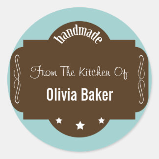 Handgefertigt aus der Küche von Runder Aufkleber