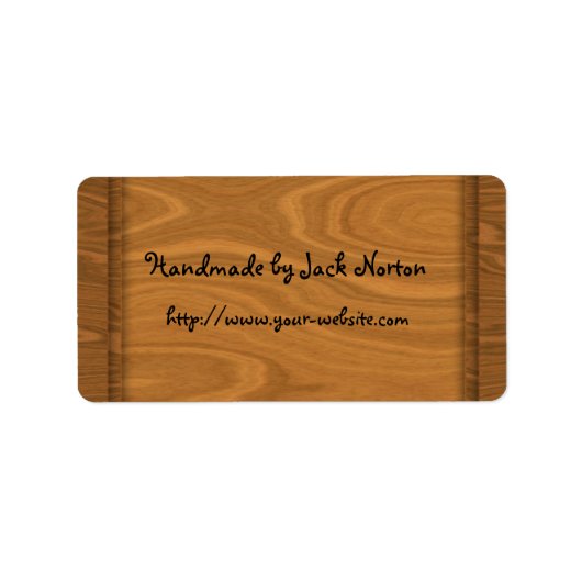 Handgefertigt aus Holz Adressaufkleber (Vorne)
