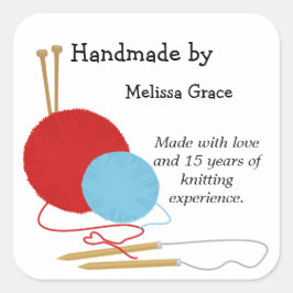 Handgefertigt durch Anheften von Stickern Quadratischer Aufkleber