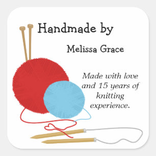 Handgefertigt durch Anheften von Stickern Quadratischer Aufkleber