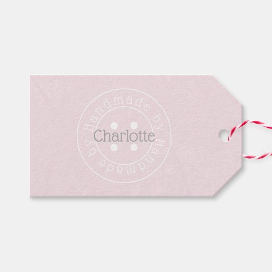 Handgefertigt durch Nähen von Tastengeschenkel Geschenkanhänger (Vorderseite (Horizontal))