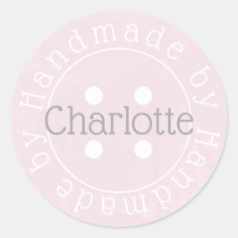 Handgefertigt durch Nähknopfaufkleber Runder Aufkleber