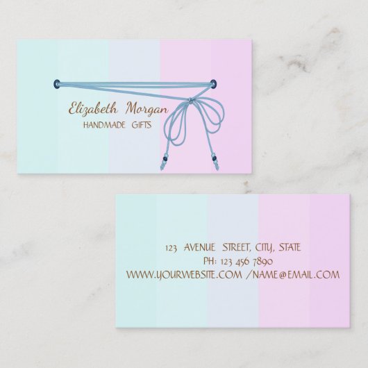 Handgefertigt einfach rustikal, farbenfroh gestrei visitenkarte (Vorne/Hinten)