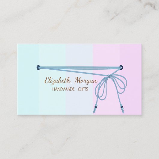 Handgefertigt einfach rustikal, farbenfroh gestrei visitenkarte (Vorderseite)