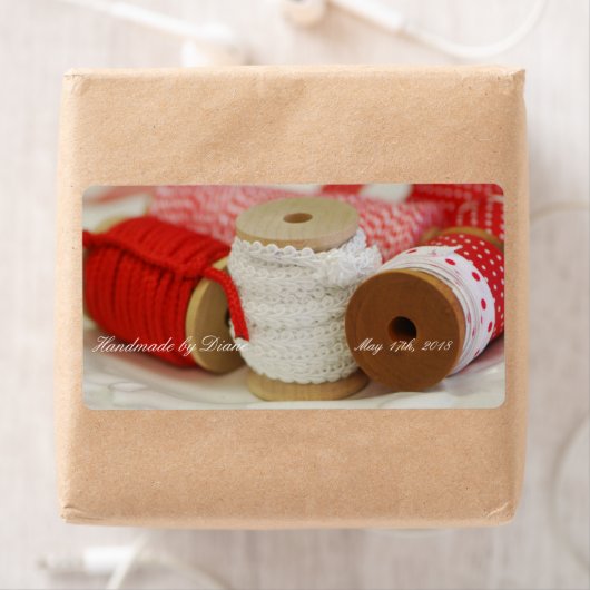 Handgefertigt für Rote Spools Nähetikett (Insitu)