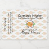 Handgefertigt | Hausgemachte Calendula-Seife | Kon Lebensmitteletikett (Einzelnes Label)