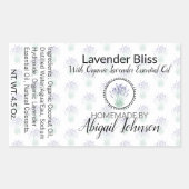 Handgefertigt | Hausgemachte Lavendelseife | Kontr Rechteckiger Aufkleber (Vorderseite)