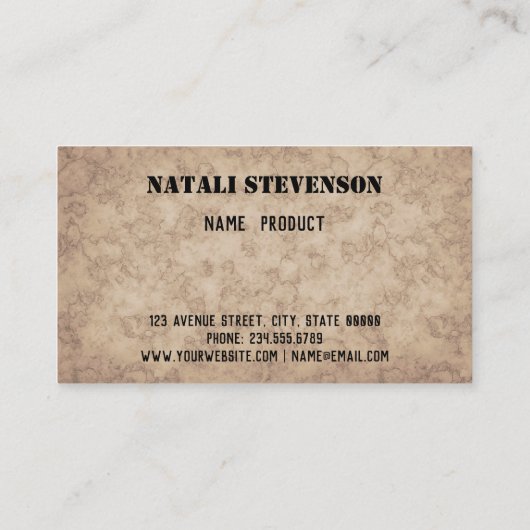 Handgefertigt, Kraft-, Kraft- oder Vintag Visitenkarte (Rückseite)