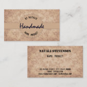 Handgefertigt, Kraft-, Kraft- oder Vintag Visitenkarte (Vorne/Hinten)