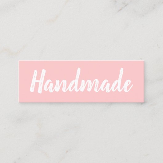 Handgefertigt minimalistisch, einfach, pastellrosa mini visitenkarte (Vorderseite)