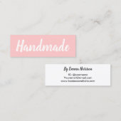 Handgefertigt minimalistisch, einfach, pastellrosa mini visitenkarte (Vorne/Hinten)