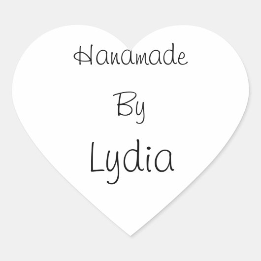 Handgefertigt mit Aufkleber (Vorderseite)