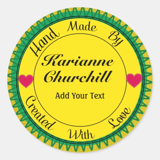 Handgefertigt mit Aufkleber - SRF (Vorderseite)