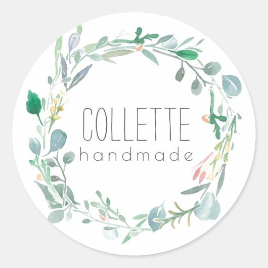 Handgefertigt mit dem Label "Vorlage grün" Runder Aufkleber (Vorderseite)