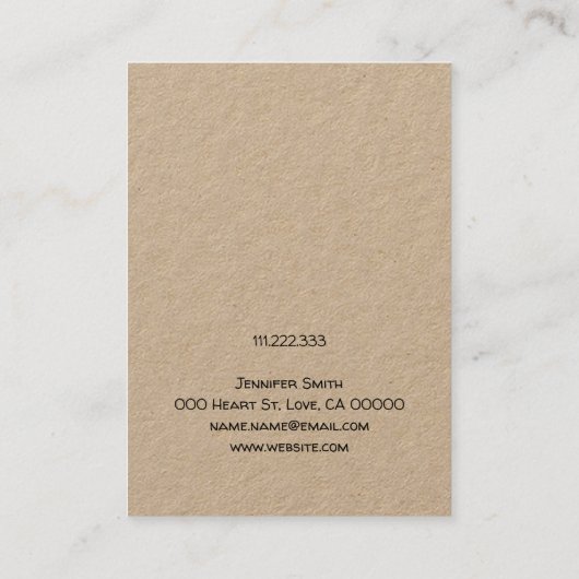 Handgefertigt mit Herz-Hair-Clips Display-Kartenha Visitenkarte (Rückseite)