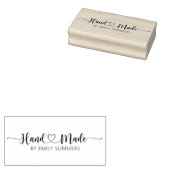 Handgefertigt mit Herz und individuelle Name Gummistempel (Stempel)