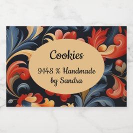 Handgefertigt mit Ihrem Namen Rosepaint Rosemaling Lebensmitteletikett