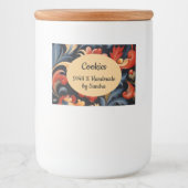 Handgefertigt mit Ihrem Namen Rosepaint Rosemaling Lebensmitteletikett (Vorderseite)