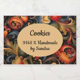 Handgefertigt mit Ihrem Namen Rosepaint Rosemaling Lebensmitteletikett