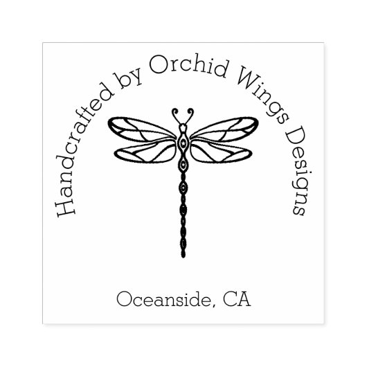 Handgefertigt mit Libellen Gummistempel (Prägung)