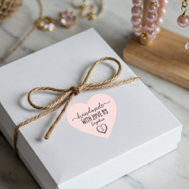 Handgefertigt mit Liebe-angepassten Monogramm-Heft Herz-Aufkleber