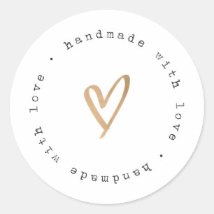 Handgefertigt mit Liebe-Aufklebern Runder Aufkleber