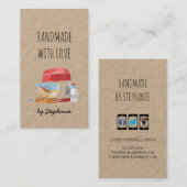 Handgefertigt mit Liebe Backen | Bakeholder-Papier Visitenkarte (Vorne/Hinten)