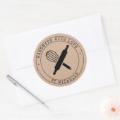 Handgefertigt mit Liebe backen Personalisiert Runder Aufkleber (Umschlag)