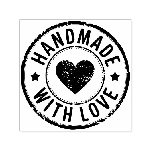 Handgefertigt mit Liebe bedrückte selbstfarbige Br Permastempel (Design)
