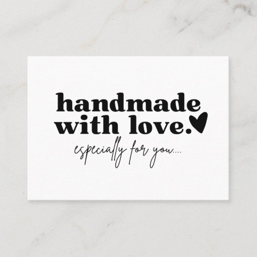 Handgefertigt mit Liebe | Benutzerdefiniertes Logo Visitenkarte (Vorderseite)